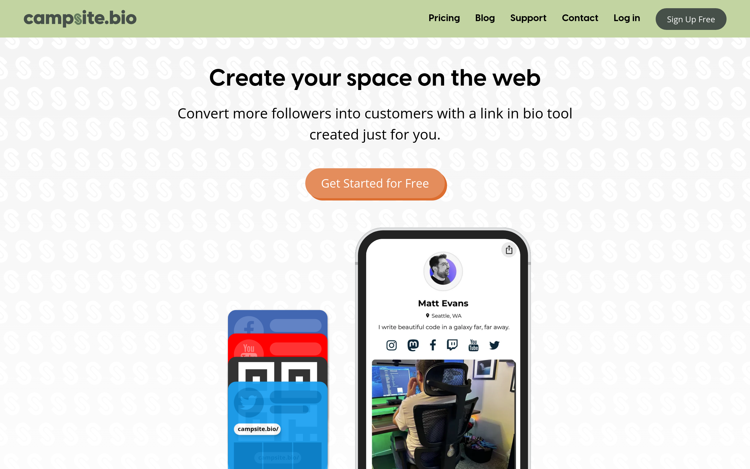 Campsite.bio homepage